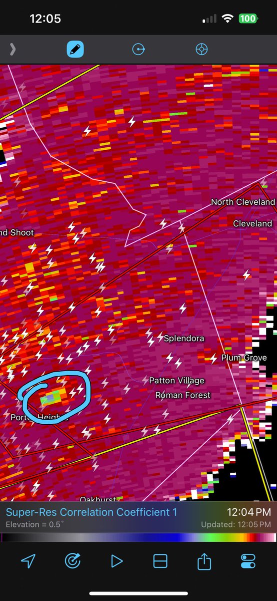 CC_StormWatch's tweet image. A confirmed large and dangerous #tornado is doing significant damage over Porter Heights. Splendora and Roman Forest are in the path and shelter is needed now! #TXwd #HOUwx