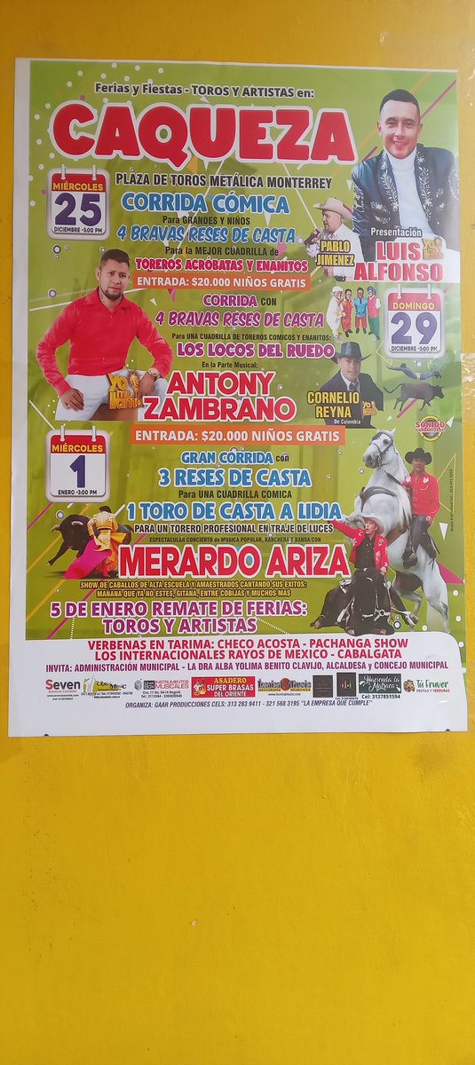viviph3616's tweet photo. @PlataformaALTO @alejoeder Una pregunta, desde cuándo entra en vigencia la #LeyNoMasOlé porque en varios municipios  se sigue promocionando el toreo como si nada. Y la misma estrategia, permitiendo la entrada gratuita a niñ@s 🙄 https://t.co/rLHCmrAKvr