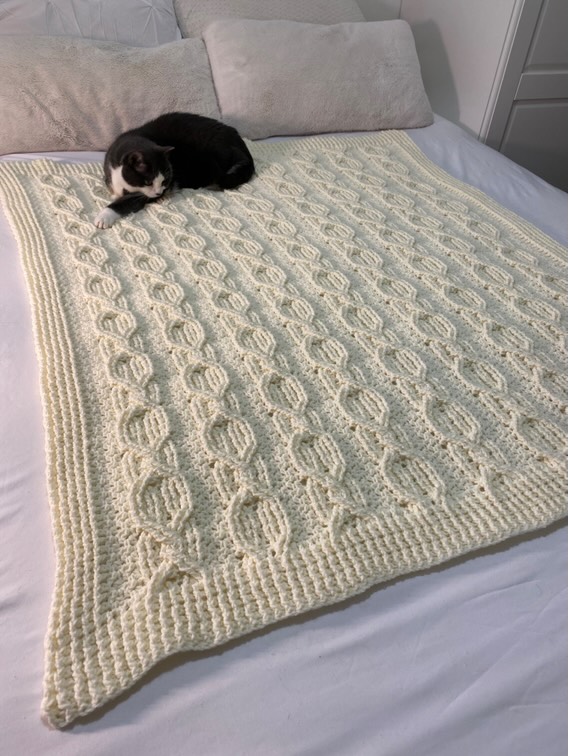 CrochetwBonnie's tweet photo. Thank you Lady Sasha for the beautiful photos of your Balmoral Throw! Seems this one is officially kitty approved as well! (Complete video tutorial on the Bonnie Bay Crochet YouTube channel; pattern at LoveCrafts & Etsy.)
#cablecrochetthrow
#celticcrochet
#crochetthrow https://t.co/S4bL8mKvHA