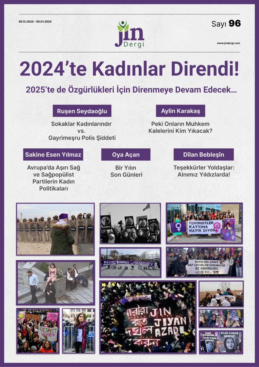 📢  Yayındayız!

🟣96. sayımız "2024’te Kadınlar Direndi, 2025’te de Özgürlükleri İçin Direnmeye Devam Edecek…" kapağı ile yayımlandı

Tüm başlıklar için👇
jindergi.com/sayilar/2024te…