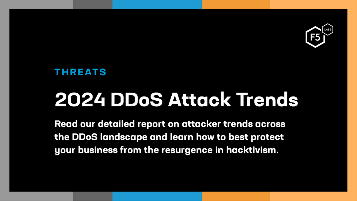 The global DDoS landscape is evolving with more determined hacktivists and state sponsored actors using IoT to disrupt businesses. Read the full report to uncover the differences in attacker behaviour for your region and industry: f5.com/labs/articles/…

#DDoS #IoT #Hacktivism