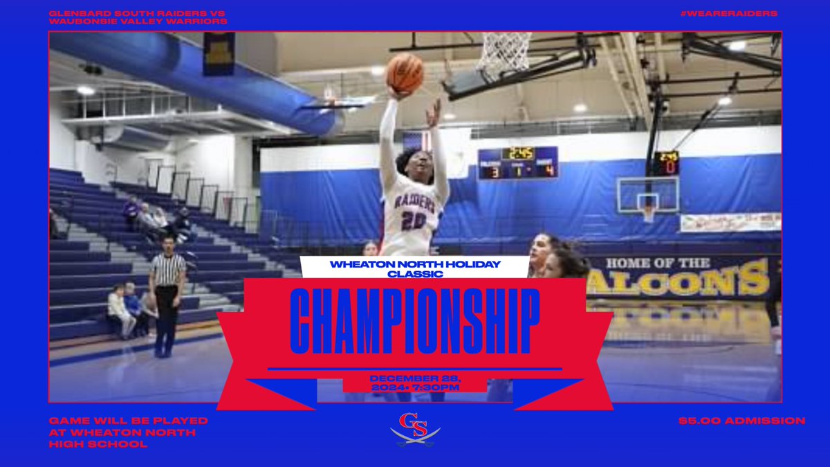 Glenbard South Athletics (@gbsathletics) on Twitter photo Come cheer on the Raider Girls Varsity Basketball team tonight at 7:30PM at Wheaton North as we take on Waubonsie Valley in the championship of the 40th Annual Bill Neibch Holiday Classic. <a href="/GBSgirlsbball/">Raiderbasketball</a> #weareraiders (Photo courtesy of Keith Lavin) Come cheer on the Raider Girls Varsity Basketball team tonight at 7:30PM at Wheaton North as we take on Waubonsie Valley in the championship of the 40th Annual Bill Neibch Holiday Classic. <a href="/GBSgirlsbball/">Raiderbasketball</a> #weareraiders (Photo courtesy of Keith Lavin)