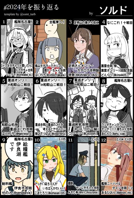 【寄稿情報1】
ソルドが寄稿した作品一覧になります!
艦娘ニーハイタイツ合同→1日目西せ-13a
ヤンレチちゃん合同→2日目東ハ-04ab
でっかい凪ちゃん合同→2日目東S-42a
ウシオチャンカワイイヤッター‼︎合同→1日目西と-06a,19a,な-04a
給料艦伊良子合同→1日目西な-03b
叢雲合同•祭→1日目西と-19a 