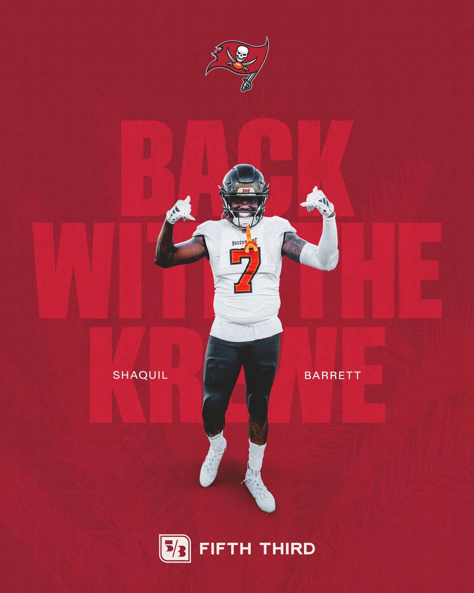 Buccaneers's tweet photo. Welcome back home, Shaq ♥️

#WeAreTheKrewe https://t.co/fGXs8TbO67