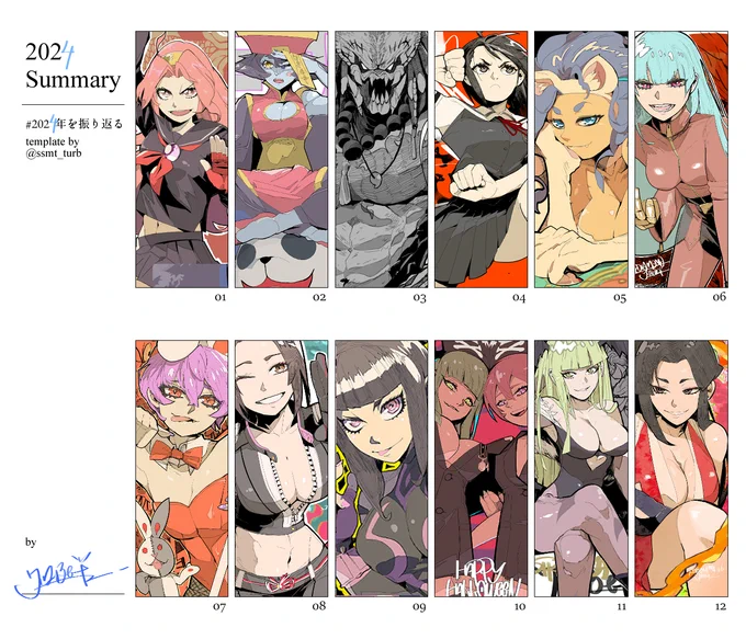 #2024年を振り返る 
去年はプレデターの年でしたが、
今年は格ゲーヒロインの年になりました。
ありがとうございました🐉 