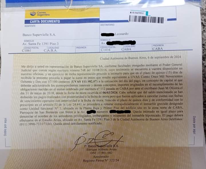 paraiso2082's tweet photo. @estafadauva @VEVPatriota @VickyVillarruel @SenadoArgentina @hipotecadosuva @CFKArgentina @ezeatauche @AbdalaBartolome @alevigo @AliciaCastroAR @carmenAlvarezR @blancopabloda @ditulliojuli @GugaLusto @LupeTagliaferri @LinaresCarlosCR @ElOsoLeavy Cuánta irresponsabilidad señora, sólo esperamos de usted una respuesta a las demandas de .@hipotecadosuva DIFERENCIESE DE OTROS, 105.000 #FamiliasUVA haciendo un esfuerzo enorme para llegar a fin de mes y pagar las cuotas usureras
IGUAL RECIBIMOS CARTAS DE REMATES .@ezeatauche https://t.co/qKxxLw0cfE