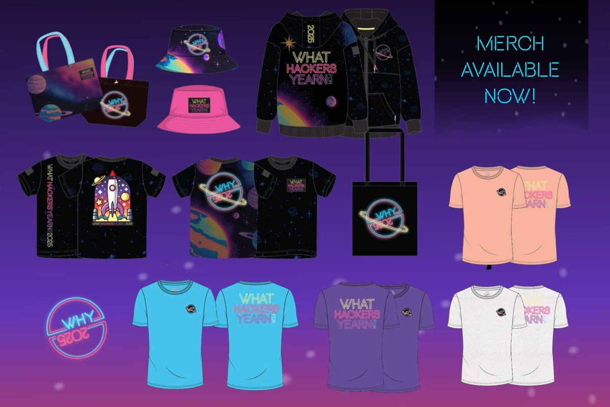 Are you currently in line for the #38c3 merch open sale? Make use of your time and order your #WHY2025 #merch now!

why2025.org/post/41-merch-…