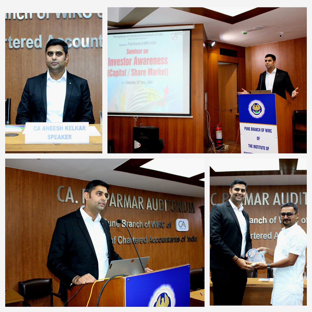 “Full-circle moments like these are priceless! 🌟 Back at ICAI Pune, my alma mater, but this time as a speaker, sharing insights on Techno Funda Investing. 💼📈

Grateful for the opportunity to connect, inspire, and give back to the place where it all began.

#TechnoFundaInvest