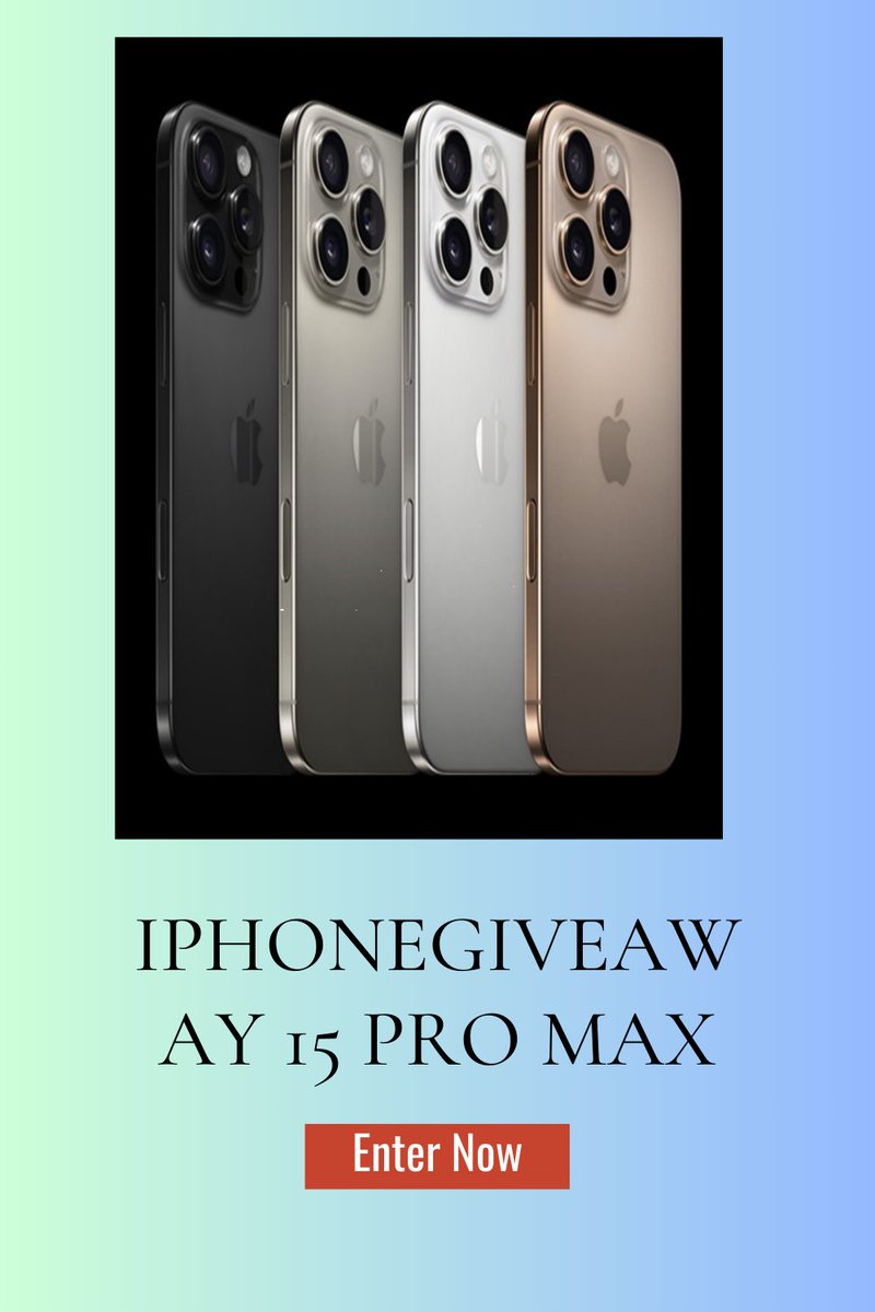 Free iPhone Giveaway Contest
👇👇Claim link 👇👇
rewardszones.com/iphone2025/2f8…
🎉 iPhone 16 Pro Max Giveaway
#iPhone15ProMax #Giveaway #WinAniPhone #FreeiPhone #Contest #iPhone15 #TechGiveaway #DontMissOut #EnterToWin #Freebie #getfreeiphone #winiphone #contestiphone