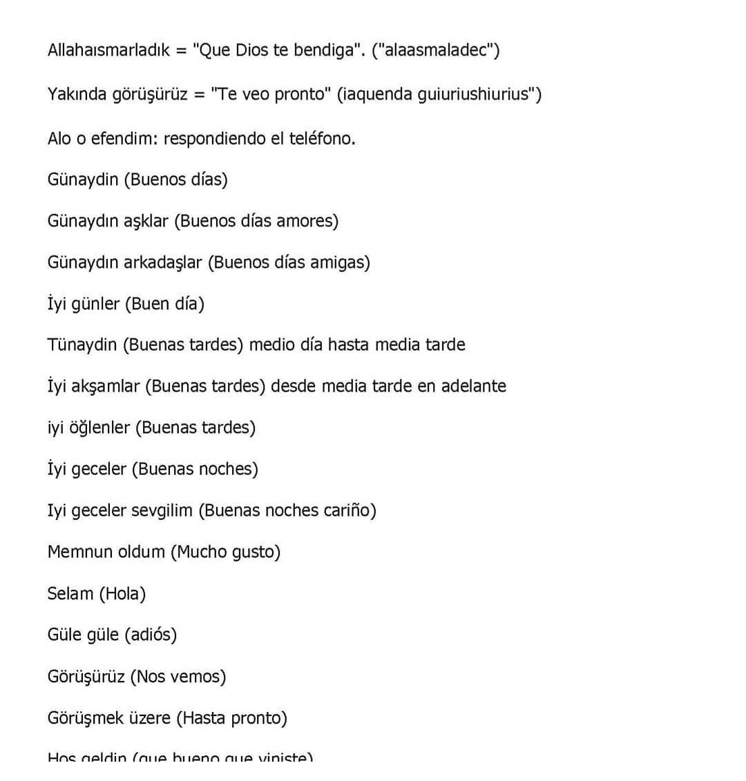 Selamlamalar
Saludos