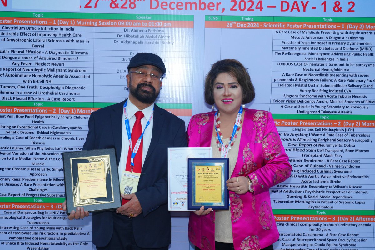 drbhartikashyp's tweet image. National IMA Award - 2024 at Hyderabad to Dr. Bharti Kashyap &amp;amp; Dr. B P Kashyap for Best Social Activates