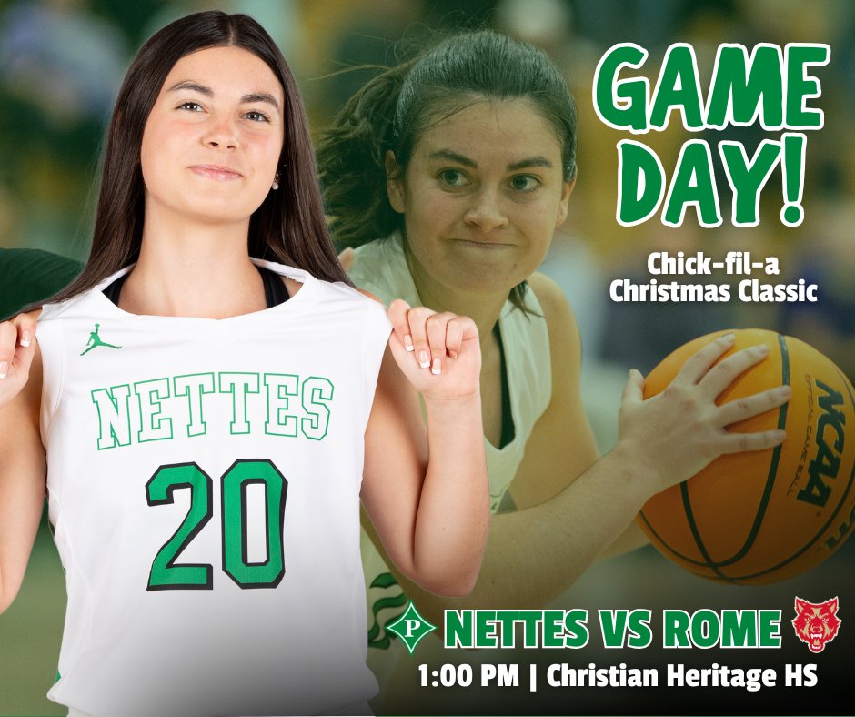 It's game 2 of 3 in the 2024 Chick-fil-a Christmas Classic at Christian Heritage High. Your Nettes will battle Rome for the chance to compete in the tournament Championship. Let's do this! #GoNettes