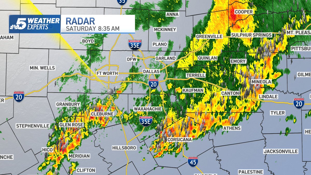 8:35 AM -- Heavy thunderstorms continue to push thru North Texas. I have the latest on <a href="/NBCDFW/">NBC DFW</a> right now! Radar --&gt; nbcdfw.com/weather/weathe… ⛈️