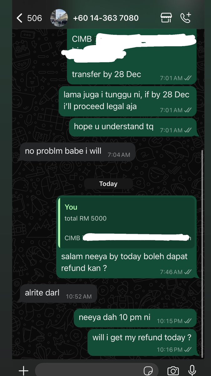 Sapa kenal Neeya Muhammad @shopwithkakN 

Neeya sepatutnya refund I RM 5000 by today. Dari 19hb haritu kata dah start refund. I bagi masa sampai harini. Ada lagi 2 jam