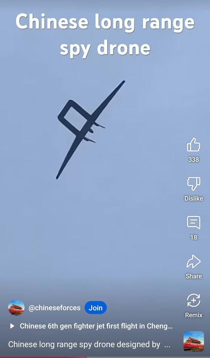 ChinasCanada's tweet image. It&apos;s a bird !
No, it&apos;s a plane !
No, it&apos;s a #UFO !
Nope, just another 🇨🇳 long range #SpyDrone folk&apos;s.
#KeepYourEyesToTheSkies #DroneSightings2024 
#DontStopUsingHashtags 
youtube.com/shorts/d9lqucs…
