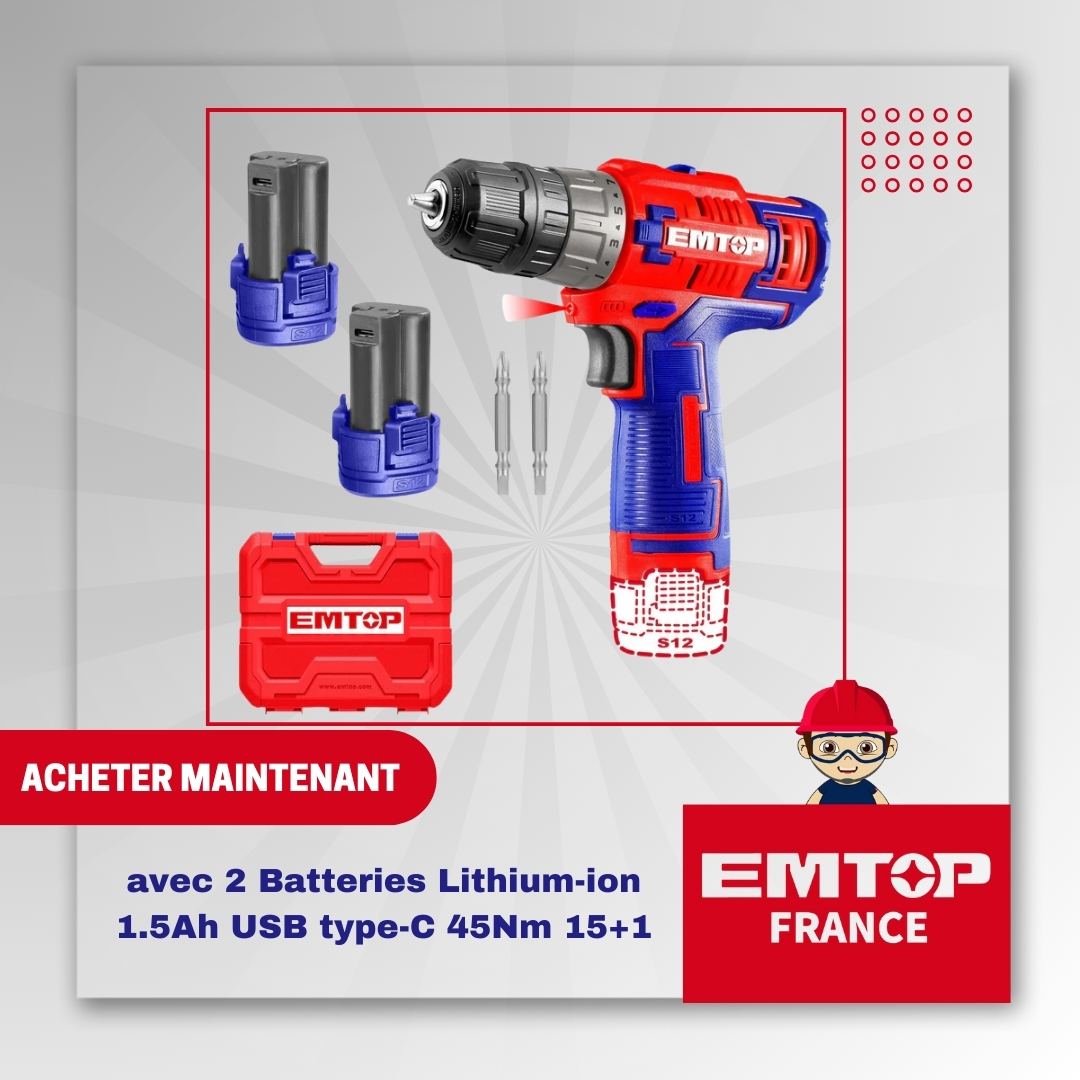 EMTOP_FRANCE's tweet image. ✨ Découvrez la puissance à portée de main ! 🔧
🌟 Perceuse visseuse sans fil EMTOP 12V
🎁 Un outil indispensable pour vos projets professionnels ou DIY !
👉 Ne perdez pas de temps, offrez-vous l&apos;efficacité EMTOP dès maintenant !
#EMTOPFrance #PerceuseVisseuse #OutillagePro