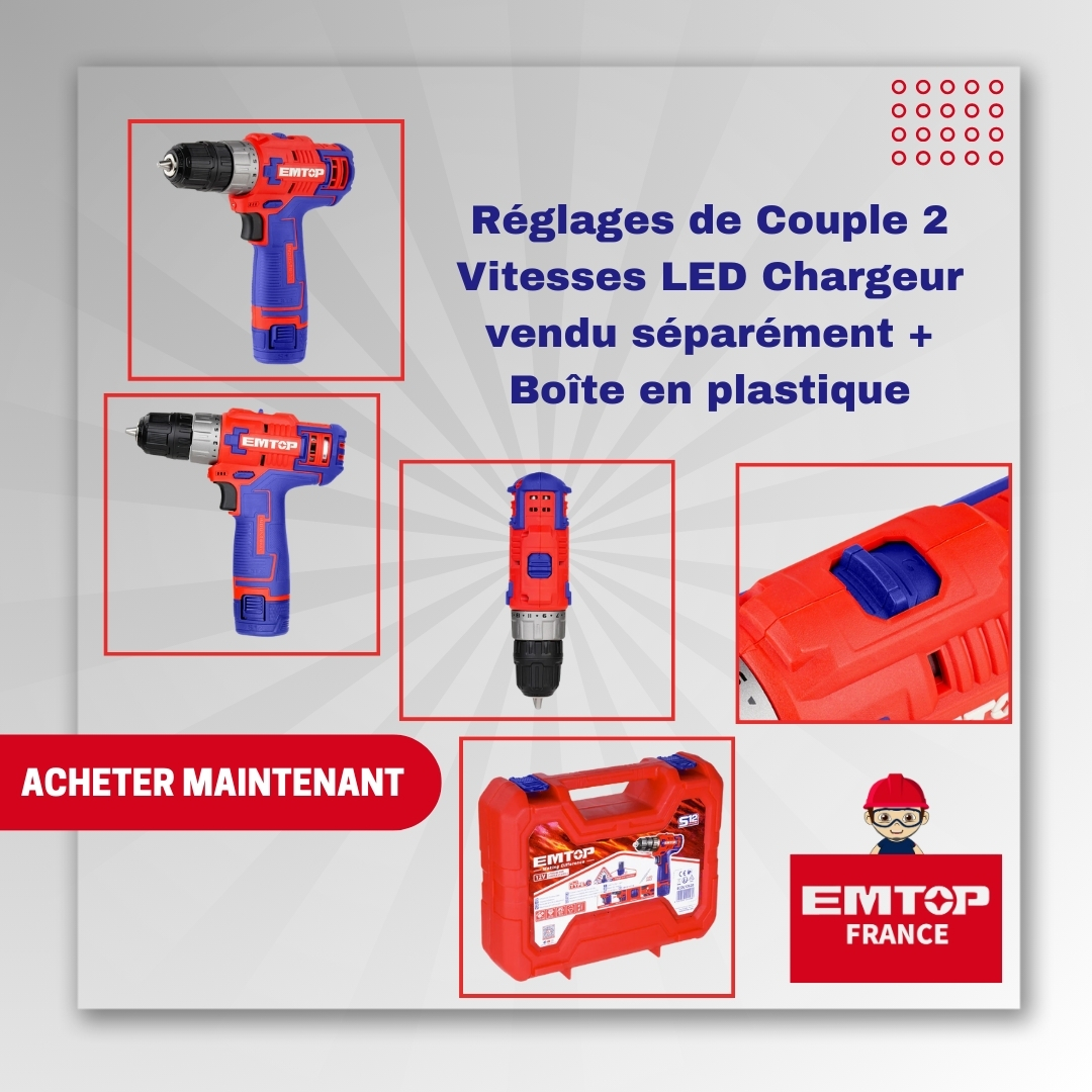 EMTOP_FRANCE's tweet image. ✨ Découvrez la puissance à portée de main ! 🔧
🌟 Perceuse visseuse sans fil EMTOP 12V
🎁 Un outil indispensable pour vos projets professionnels ou DIY !
👉 Ne perdez pas de temps, offrez-vous l&apos;efficacité EMTOP dès maintenant !
#EMTOPFrance #PerceuseVisseuse #OutillagePro