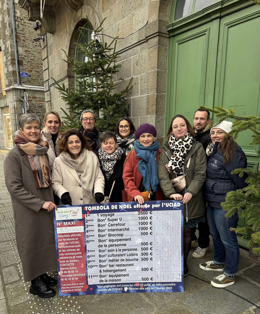 Le tirage de la tombola de Noël a eu lieu ce midi ,voilà les numéros gagnants 😍
Voilà les contacts pour nous appeler si vous avez le bon numéro : 
Mme Aubry Marina : 06.86.98.60.19
Mme Kérichard Chrystèle : 06.43.79.47.94
Vous avez jusqu’au 31/01/2025 pour vous faire connaître.