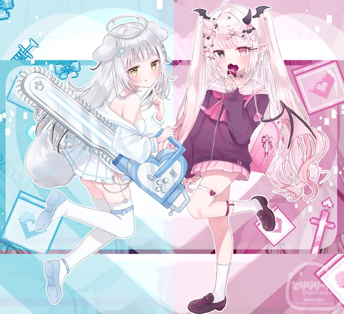 SkebよりVtuberのYomiさんとShinokoさんによるカバーソング「うらやみしい」の動画イラストを描かせていただきましたリクエストありがとうございました! 
