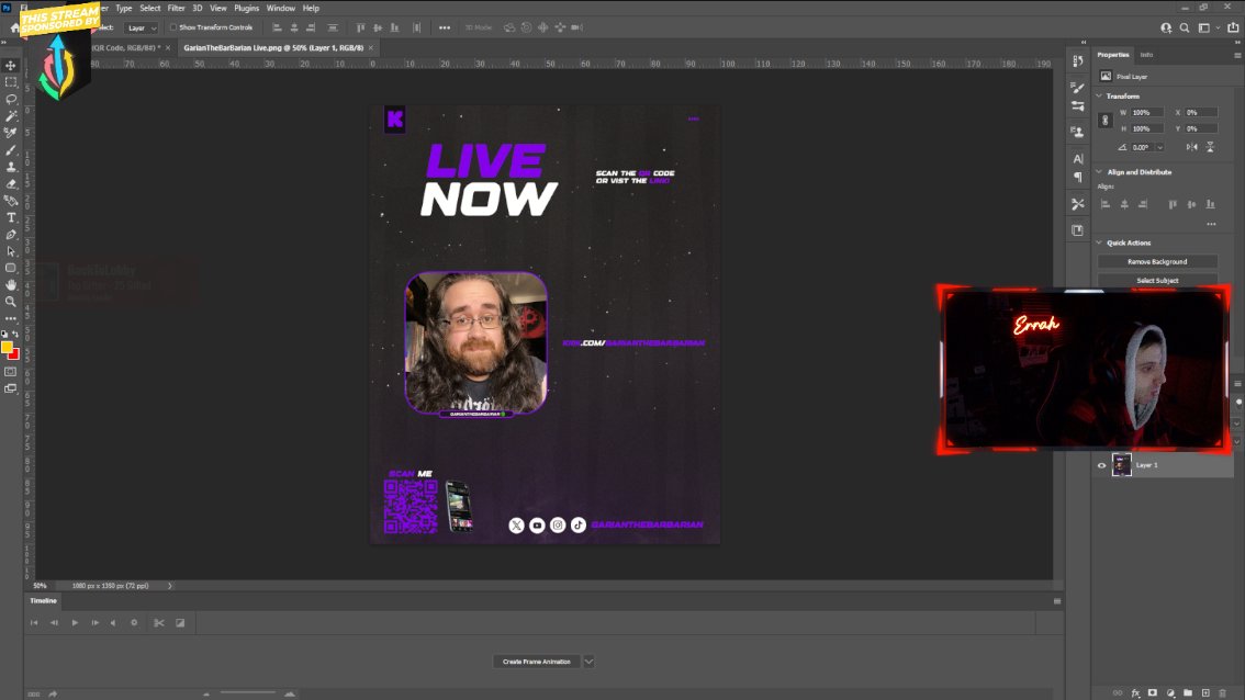 If you would like a poster like this 
Come to the stream - Kick.com/Errah &amp; hang out. 
Retweets are greatly appreciated!