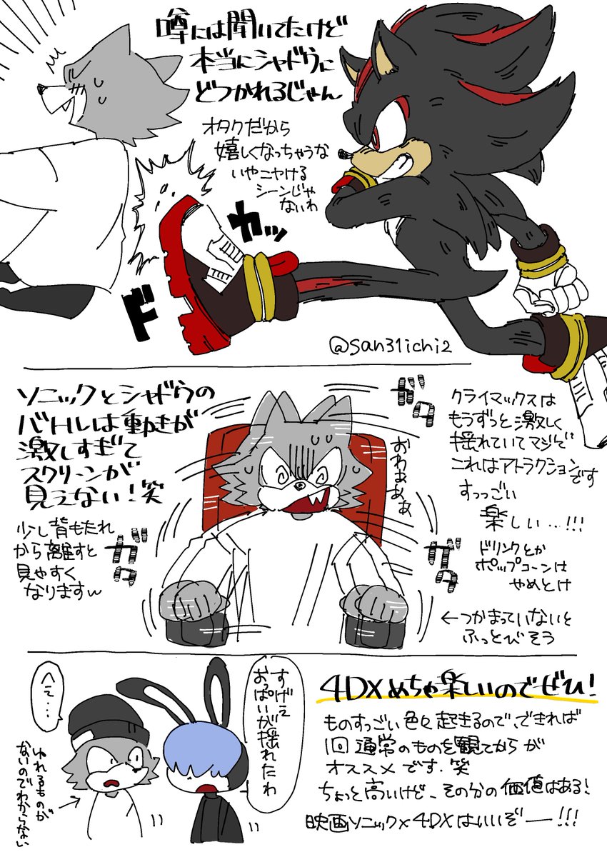 ソニック×シャドウ TOKYO MISSIONを4DXで観てきたレポ描き