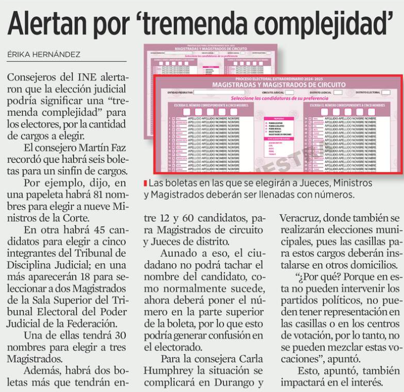 🗳📌 ANTICIPAN DESINTERÉS CIUDADANO EN LA ELECCIÓN JUDICIAL

La primera elección judicial no será el gran evento democrático que se espera.

Y es que algunos Consejeros del INE anticipan un desinterés ciudadano debido a varios factores que, francamente, no ayudan nada.

¿Por?

•