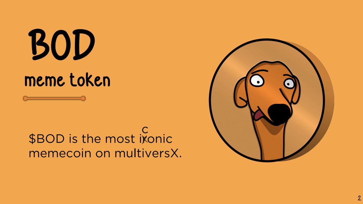 Bewocid's tweet photo. Hello #bodfam.
Why do I hold $BOD ?

1: It came to me for holding assets from the $EGLD ecosystem. Generous airdrop
2: I love it's design and it's gold color like $BTC.
3: I bought more $BOD because this airdrop made me think about other famous meme airdrops that became juicy. https://t.co/f1YRwhwOma
