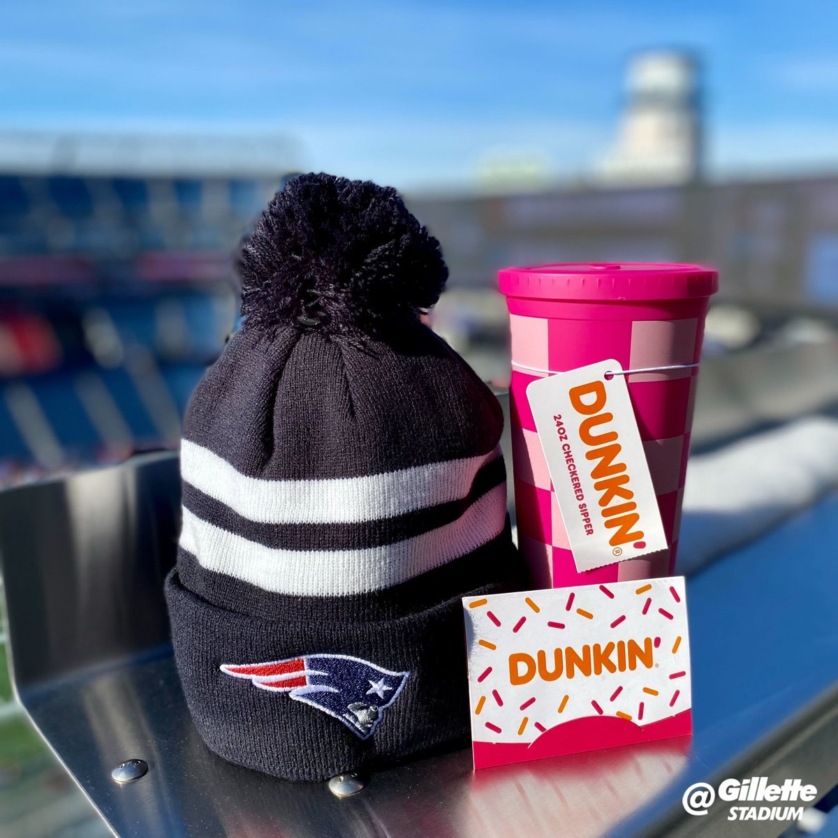 Bundle up with <a href="/Patriots/">New England Patriots</a> gear courtesy of <a href="/dunkindonuts/">Dunkin'</a>!

RT/follow us to enter to win.

bit.ly/3BLPqZo