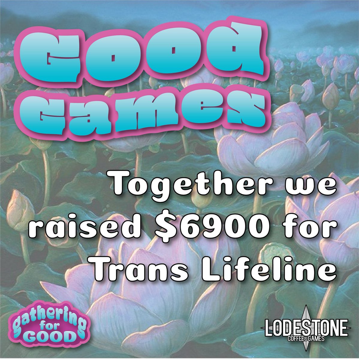We Gathered for Good and raised a bunch of money for Trans Lifeline! In case you missed out we have playmats still available until the 1st in store and online at buff.ly/3z8iZ6l