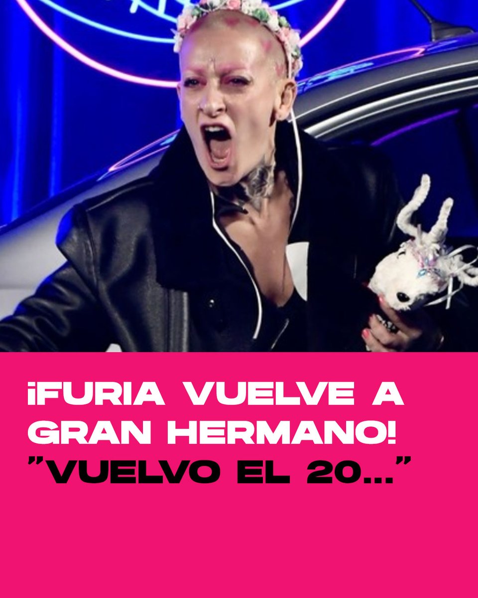 ¡CONFIRMADO!

FURIA VUELVE A GRAN HERMANO. Las reuniones con Telefe llegaron a buen puerto. Revivió GH. 🤩🥳

Mirá cuándo vuelve en el primer comentario 🔽