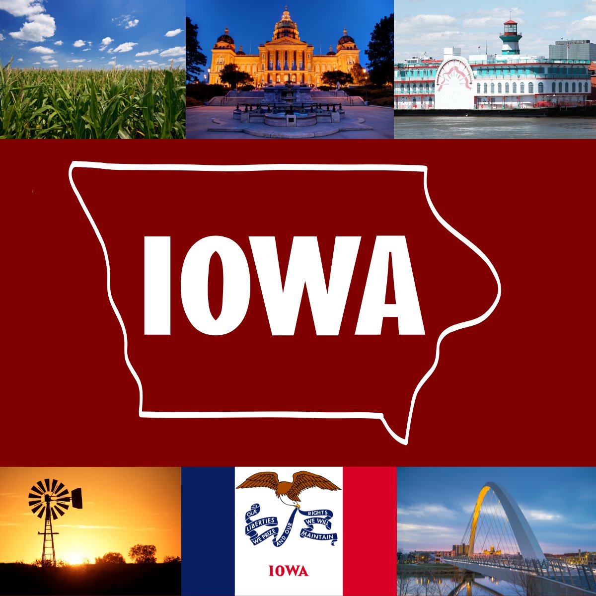 Celebrating the 178th anniversary of the State of Iowa! 🎉 Iowa is one of the states that Goosmann Law Firm proudly calls home. What do you love most about this incredible state? #IowaDay