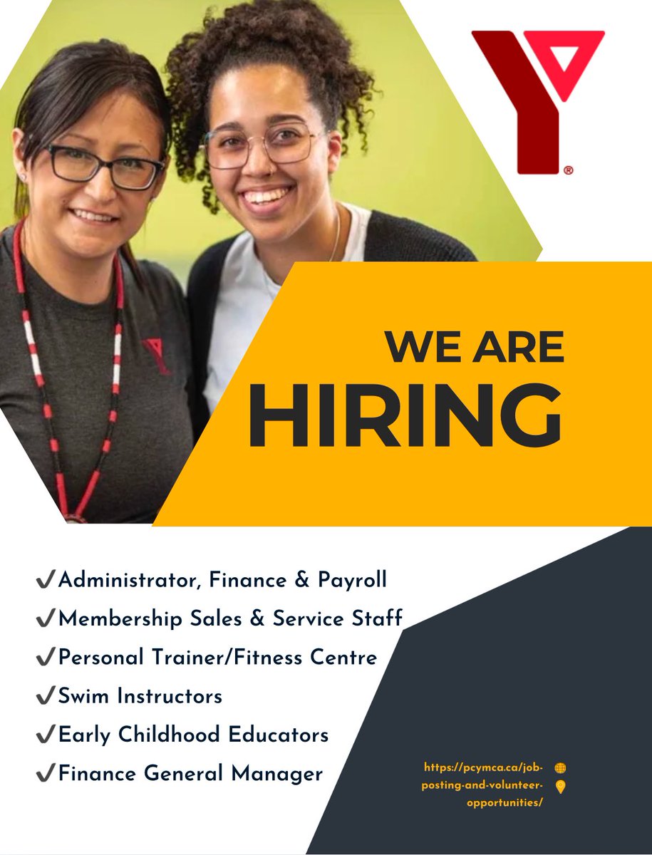 Our YMCA is growing! Now hiring for locations in Pictou, Antigonish and New Glasgow. 

pcymca.ca/job-posting-an…

#wearegrowing #nowhiring #wearegrowingtogether