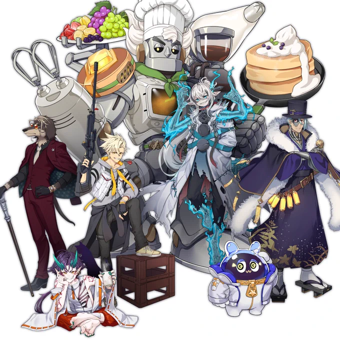 友人と遊ぶために作った7人分のキャラクターイラスト、まだ公開してなかったのを思い出したので順番に貼ってきます!