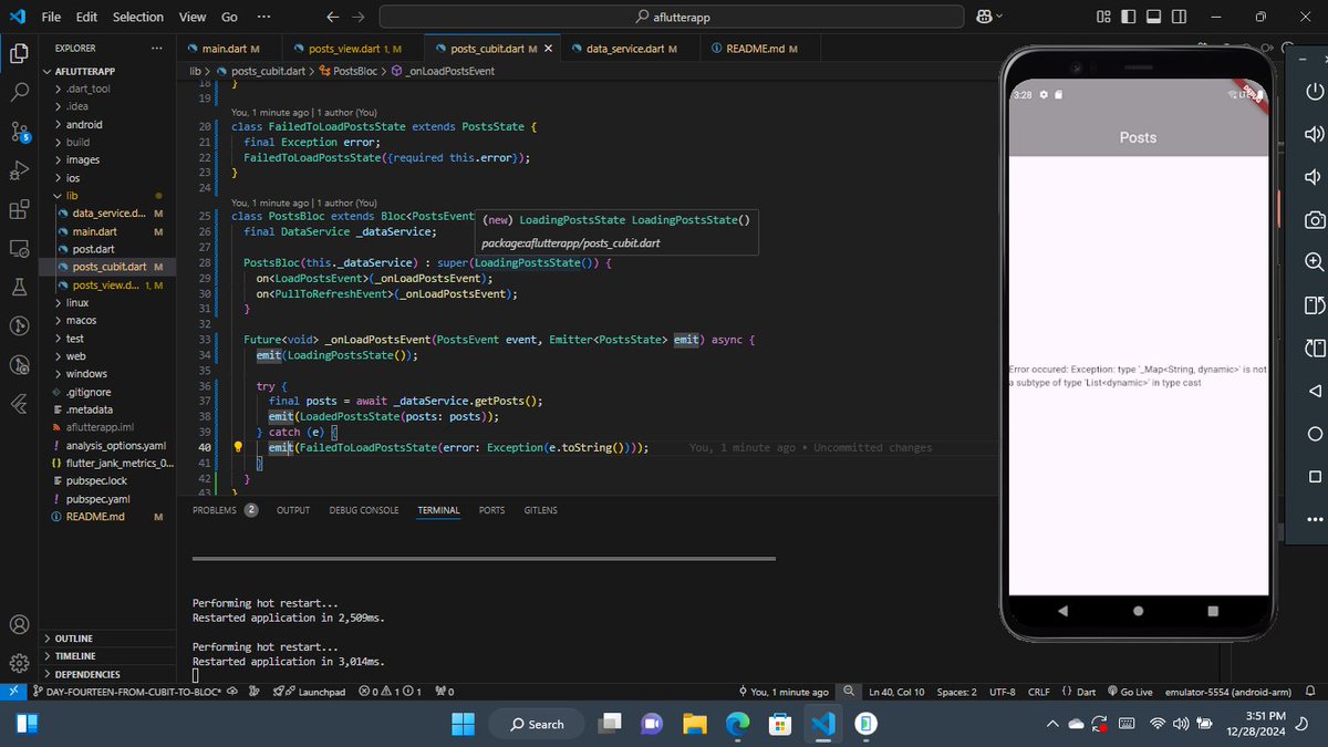 GFasedemi's tweet image. 30 days of flutter

Day #14/30

FROM CUBIT TO BLOC

#day13 
#30DaysOfFlutter 
#30daysofcode 
#flutterdev  
#mobileapp