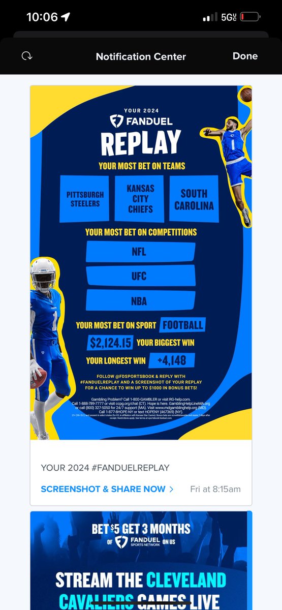 SpaceAge412's tweet photo. @FDSportsbook #FanDuelReplay https://t.co/XO5yswFq8u