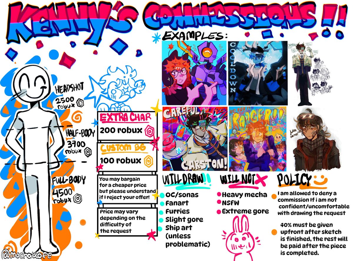 mochakofe's tweet image. opening commissions for abit!! slots are limited so lmk if ur interested :] 
#ultrakill #dandysworld #commissionsopen