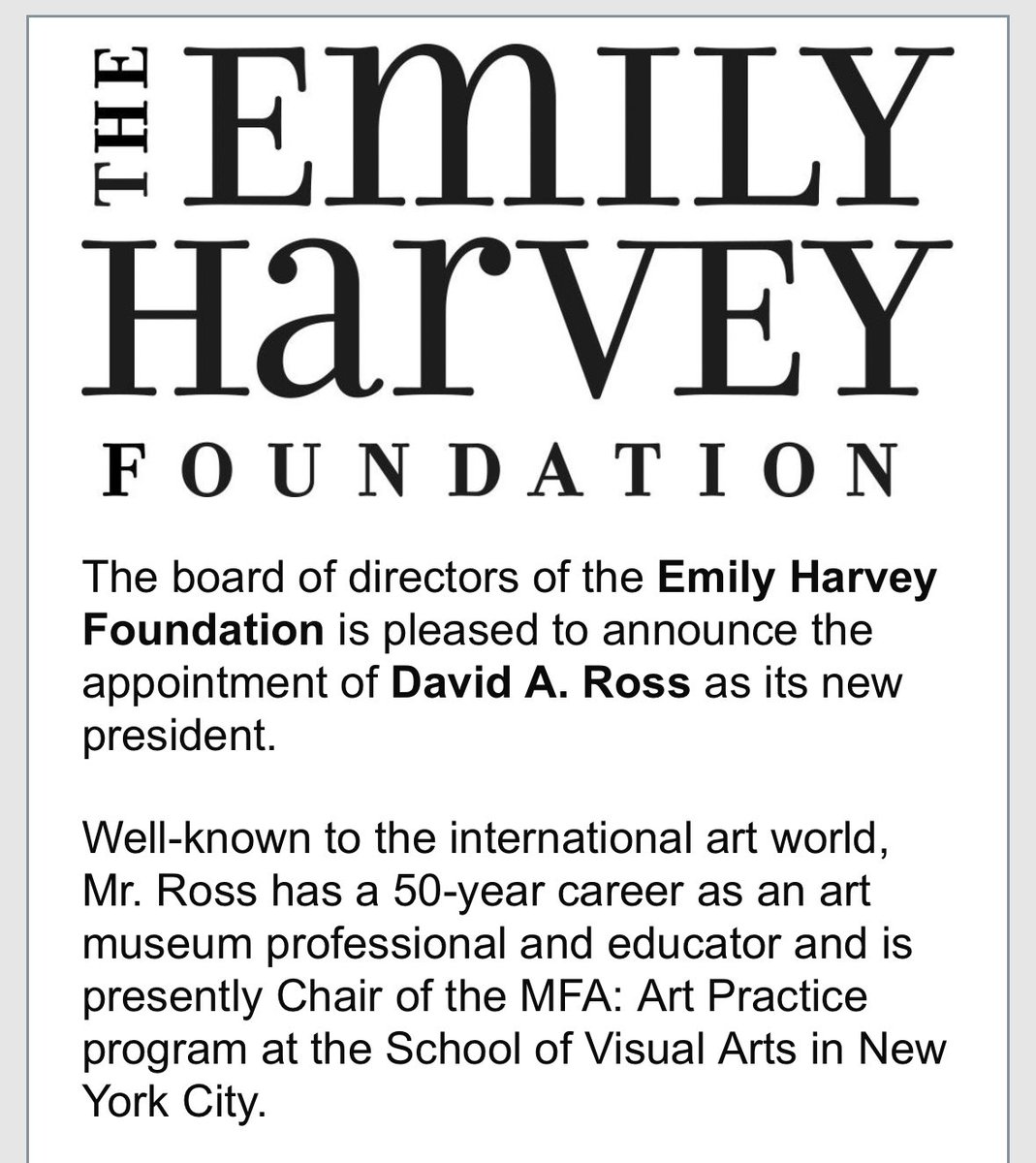 What the former museum Bigfoot (Whitney, SFMoca) David Ross is doing: