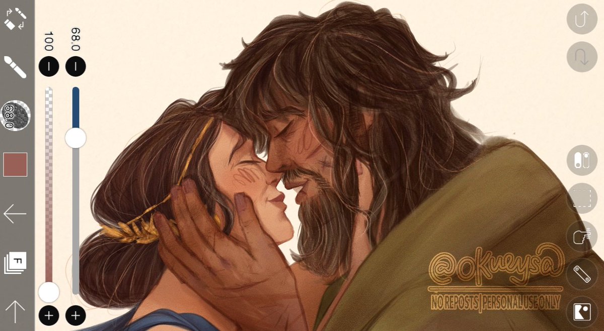 oku_eysa's tweet photo. [WIP] Ody &amp; Pen 🤍 #epictheithacasaga #epicthemusical #odysseus #Penelope #epicthemusicalfanart https://t.co/v6tuRanzbh