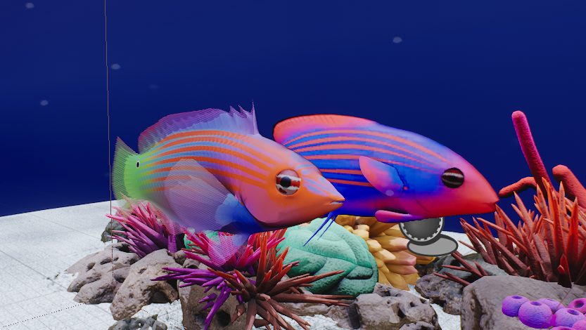 Line wrasse : An agressive boi indeed but a major role in adding colors into your tanks. #gamedev #indiegame