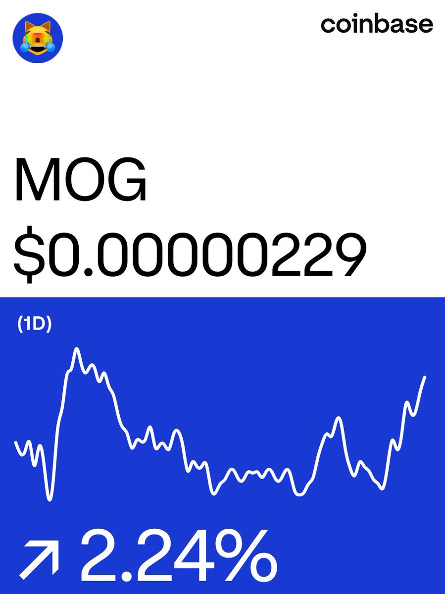 NovitArthur's tweet image. Mog Coin on @Coinbase: coinbase.com/price/mog-coin…
