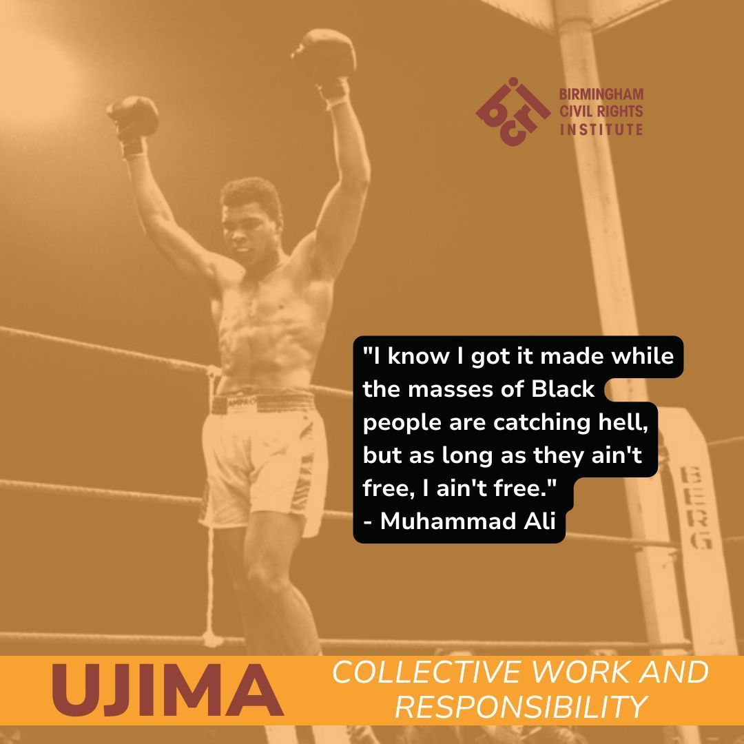 Habari Gani?

On the third day of Kwanna, we emphasize UJIMA - collective work and responsibility. We build and maintain our community together and make our brother's and sister's problems our problems and to solve them together.