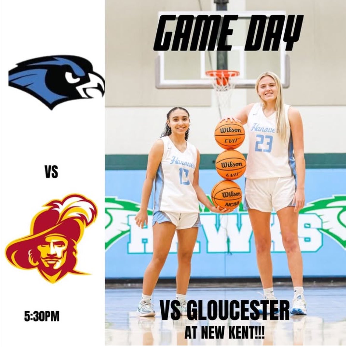 🏀 Game Day 🏀

🗓️ | Dec 28
🆚 | Gloucester
⏰ | 5:30

📍| New Kent High School
7365 Egypt Road New Kent, VA 23124

<a href="/hanoverathls/">Hanover Athletics</a> <a href="/hanoversports/">HanoverSports (from RVA Sports Network)</a>