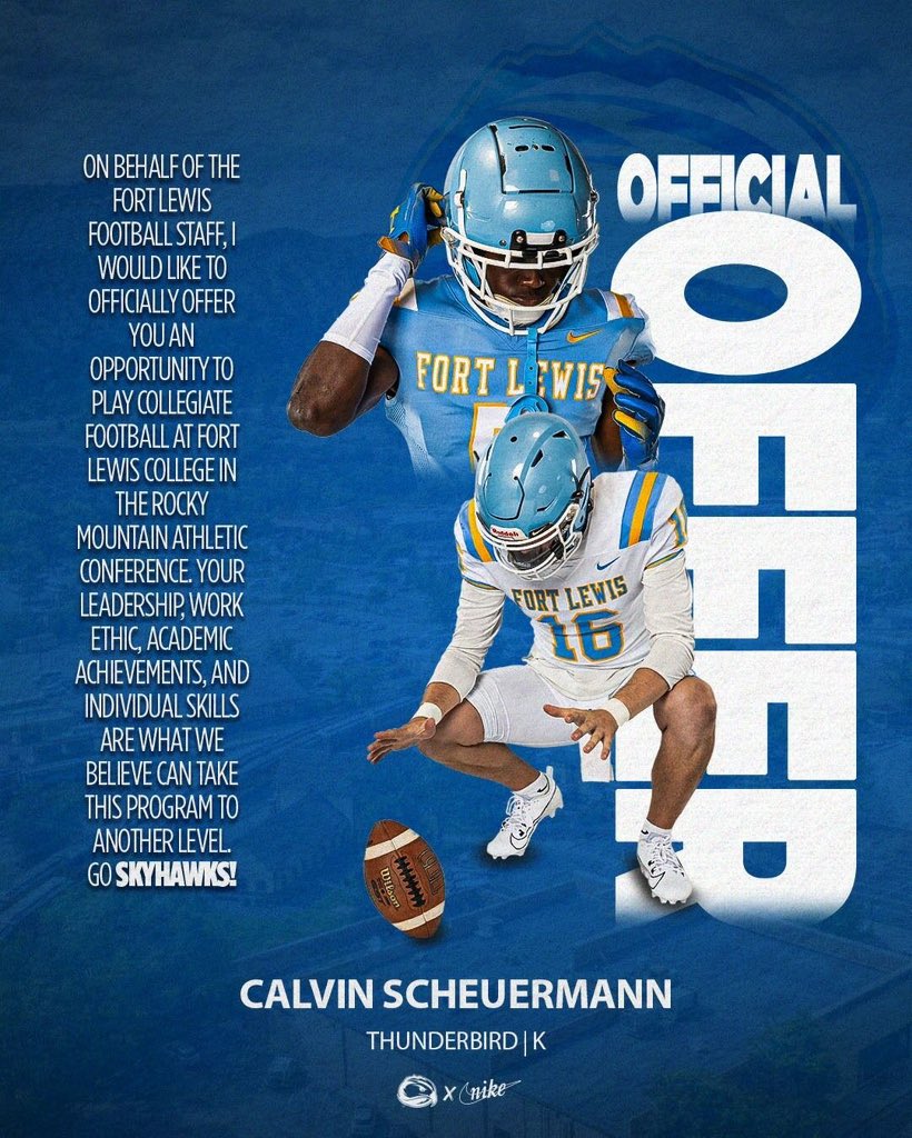 Calvin Scheuermann (@calscheuermann7) on Twitter photo After a great conversation with <a href="/FLCCoachJohnson/">Alyssa Johnson</a> i’m blessed to receive an offer to <a href="/FLCSkyhawks/">Fort Lewis Skyhawks</a> After a great conversation with <a href="/FLCCoachJohnson/">Alyssa Johnson</a> i’m blessed to receive an offer to <a href="/FLCSkyhawks/">Fort Lewis Skyhawks</a>