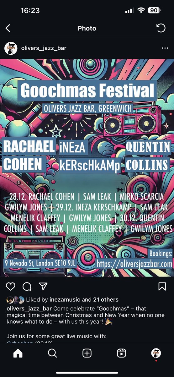 Tonight we have the first night of our Goochmas Festival, featuring Rachael Cohen, Sam Leak, Mirko Scarcia, and Gwilym Jones! Bookings: 020 8858 3693
