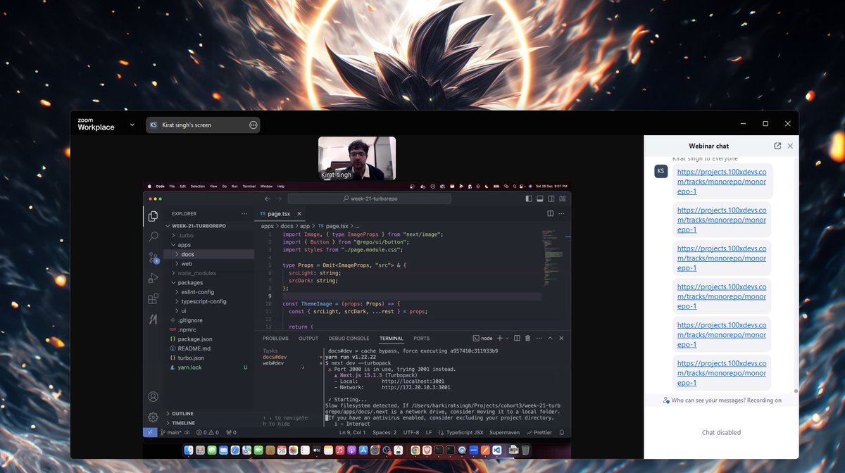 de_V_ara's tweet photo. My journey from SDE (FE) to Full Stack SDE started today.

Today we covered Monorepos and Turborepo.
but isn't Turborepo a Monorepo framework?>

not exactly Turborepo is build orchestrater ✨

@kirat_tw @100xDevs #monorepo #turborepo #nextjs https://t.co/8CQPmXt6zx