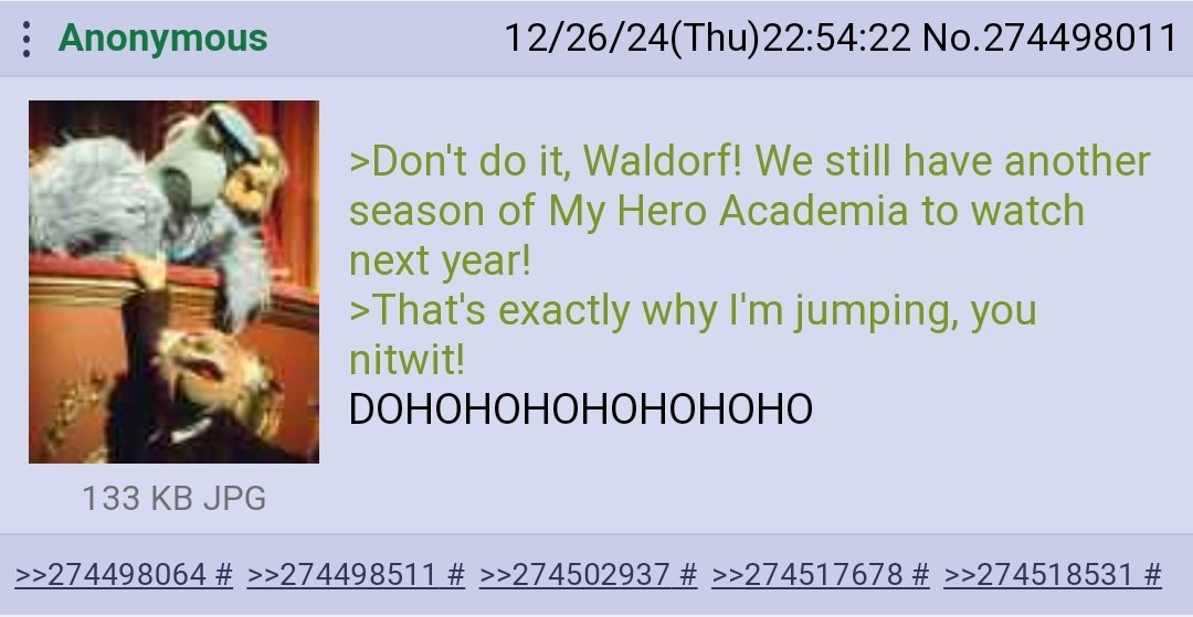 altoraiser's tweet image. sir, Statler and Waldorf has hit the anime board