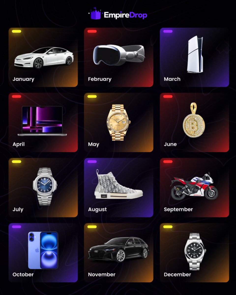 empiredrop's tweet image. EMPIREDROP CALENDAR 📆

RT + REPLY w/ your Birth Month - We will juice some balances