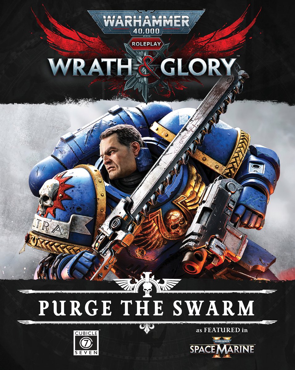 cubicle7's tweet image. Warhammer 40,000 Roleplay: Space Marine 2: Purge the Swarm! A tie-in PDF for Saber Interactive’s hit videogame. An easy introduction to Wrath &amp;amp; Glory for players coming from the videogame.

eu1.hubs.ly/H0fzCN20

#Warhammer40k #Spacemarines2