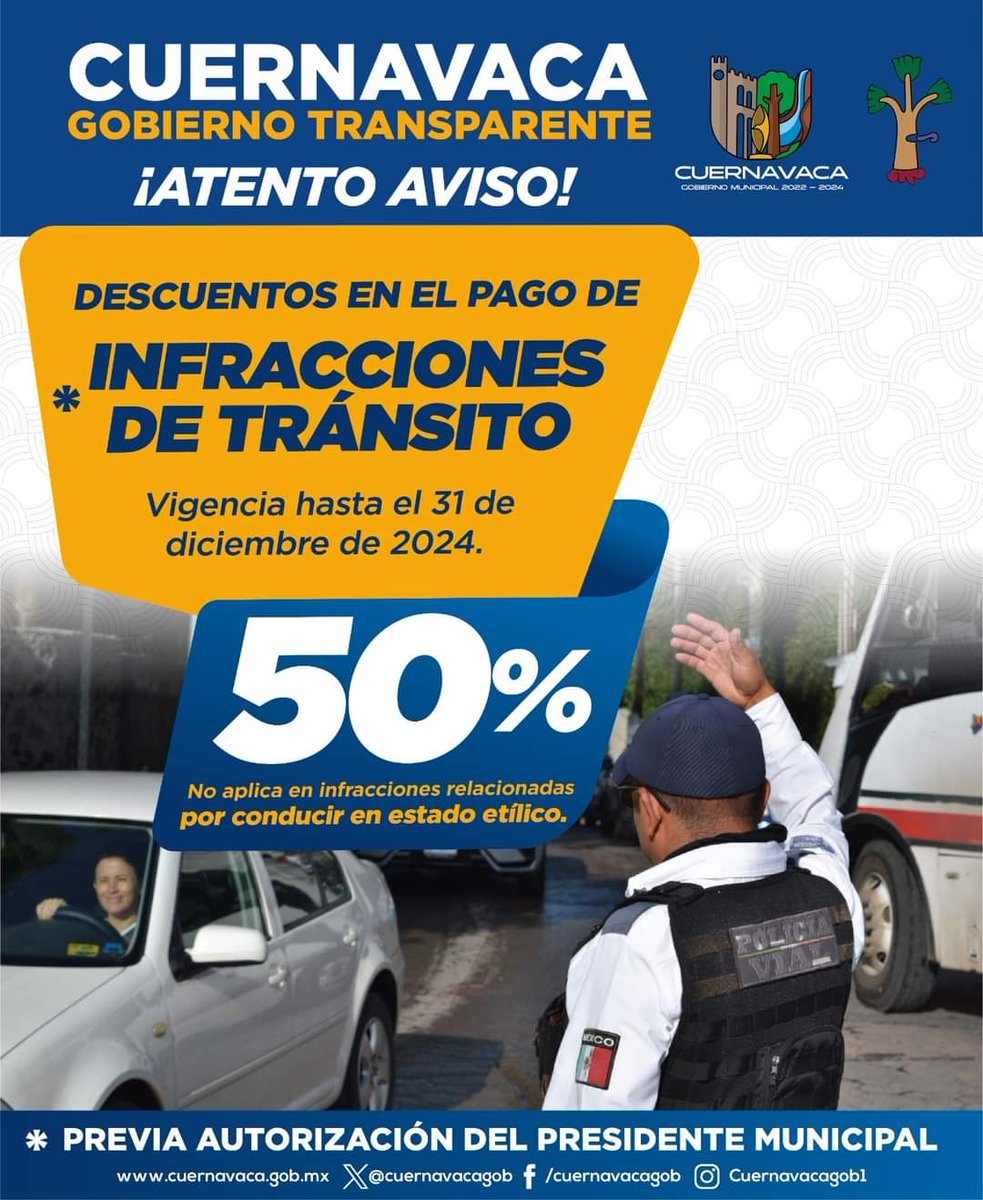 TesoreriaCuerna's tweet photo. ¡Buenos días! Recuerda que nuestro horario de atención hoy sábado es de 09:00 a 14:00 horas.

ÚLTIMOS DÍAS DE DESCUENTO EN EL PAGO ANTICIPADO DE PREDIAL 2025‼️ https://t.co/qJCpbTEEXu
