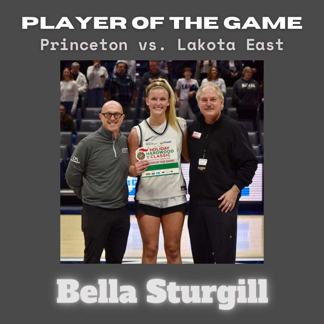 Congratulations to Lakota East’s Bella Sturgill on being named Player of the Game of the Lakota East vs. Princeton game. <a href="/EAST_HAWKS/">Lakota East High</a> <a href="/BeaconOrtho/">Beacon Orthopaedics</a> <a href="/TriHealth/">TriHealth</a> <a href="/LaRosasPizza/">LaRosa's Pizzeria</a> <a href="/Skyline_Chili/">Skyline Chili</a> <a href="/HomeCityIce/">HomeCityIce</a> <a href="/espn1530/">ESPN 1530 Cincinnati</a> <a href="/FOX19/">FOX19 NOW</a> <a href="/Enquirer/">Enquirer</a> <a href="/ENQSports/">Enquirer Sports</a> <a href="/FreestoreFB/">Freestore Foodbank</a>